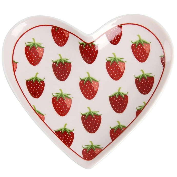 Krasilnikoff / Porcelánový talířek Strawberry Heart 10,2 cm
