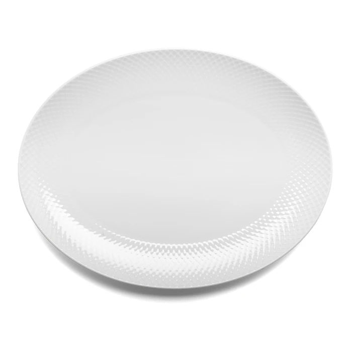 LYNGBY / Porcelánový servírovací talíř Rhombe Oval White 35 cm
