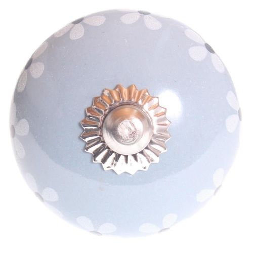 La finesse / Porcelánová úchytka Flower Blue Silver