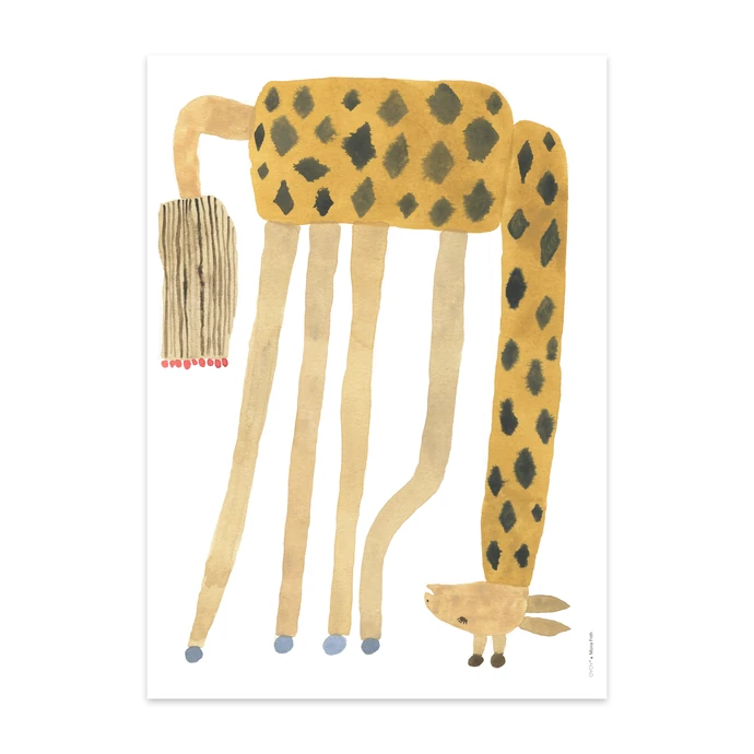 OYOY / Plagát Noah Giraffe Upside Down 50x70cm