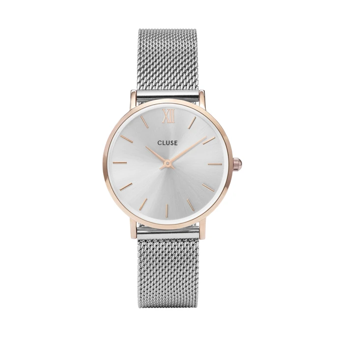 CLUSE / Hodinky Cluse Minuit Mesh Rose gold/silver