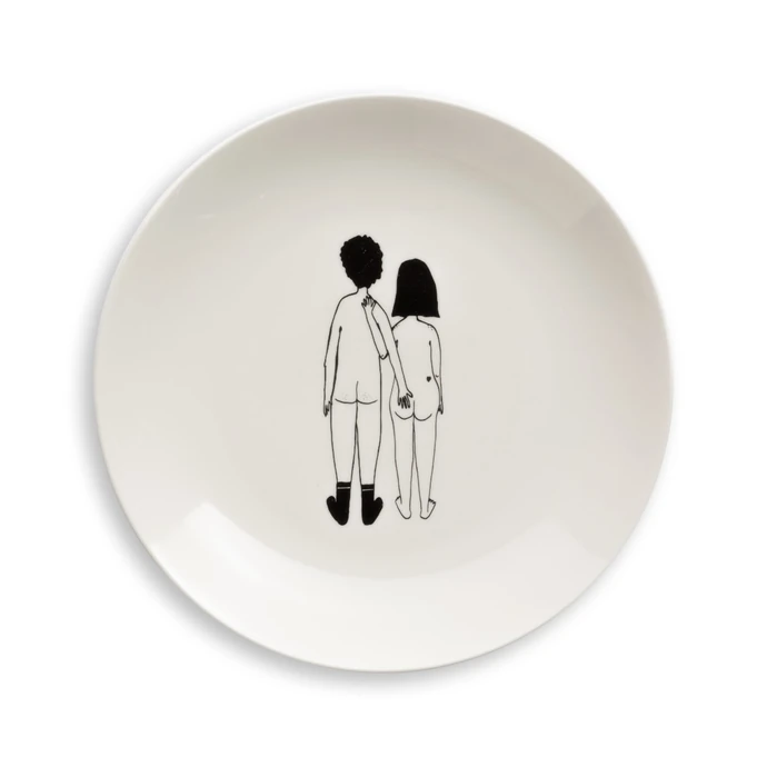 helen b / Porcelánový tanier Naked Couple Back 23 cm