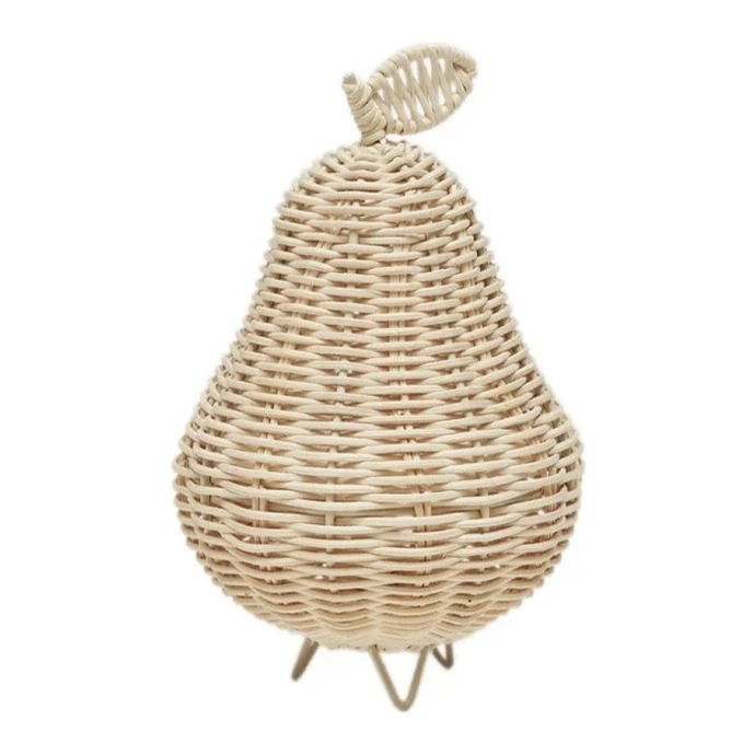 OYOY / Přenosná ratanová lampička Pear 20 cm