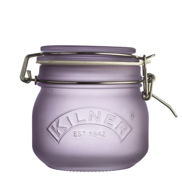KILNER / Skleněná dóza s klipem Purple Frosted 500 ml