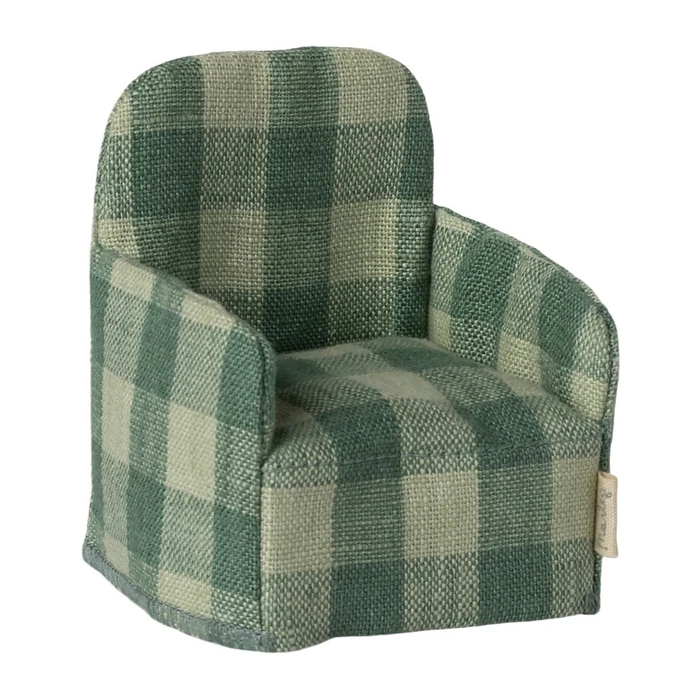 Maileg / Křeslo pro myšky Maileg Green Check