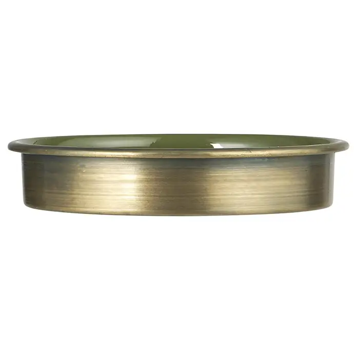 Ib Laursen / Kovová tácka na dekorovanie Gold/Olive Green