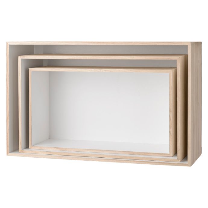 Bloomingville / Nástěnný box Nature Oblong White