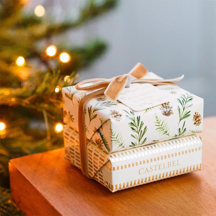 CASTELBEL / Dárková sada vánočních mýdel Blond wood & Amber
