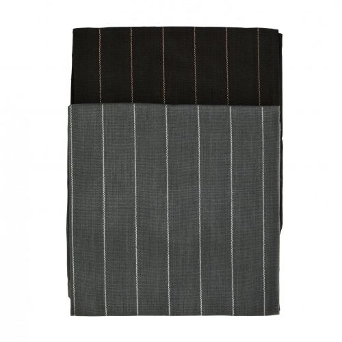 MADAM STOLTZ / Bavlnené utierky Striped Grey&Black – set 2 ks
