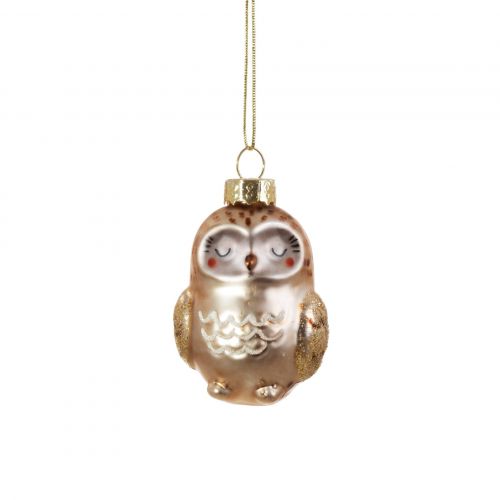 sass & belle / Skleněná vánoční baňka Baby Owl