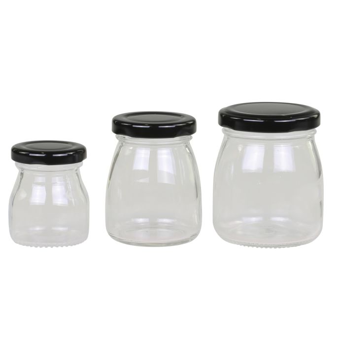 Chic Antique / Sklenená dóza s viečkom - set 3 ks