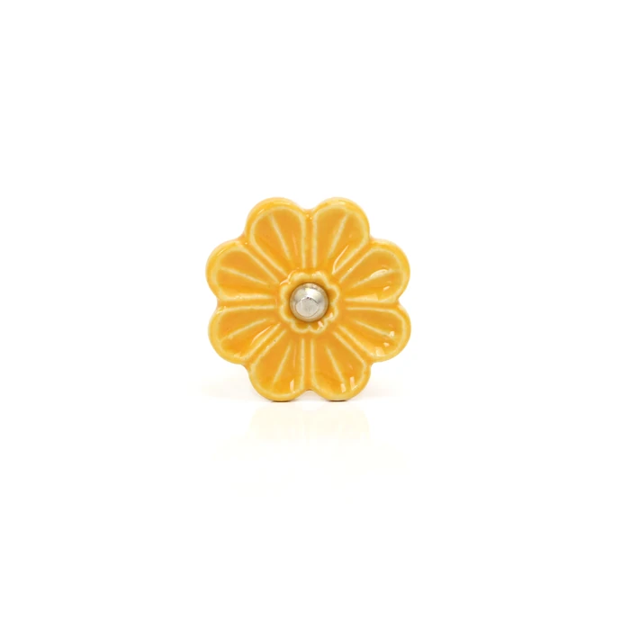 La finesse / Porcelánová úchytka Flower yellow