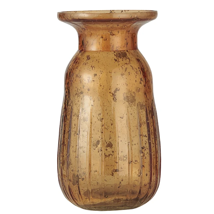 IB LAURSEN / Sklenená váza Pebbled Glass Amber