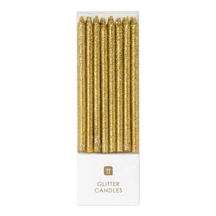 Talking Tables / Dortové svíčky Gold Glitter Candles 16 ks