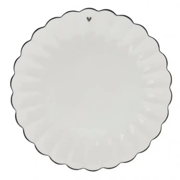 Bastion Collections / Keramický tanier Pleated White 23 cm