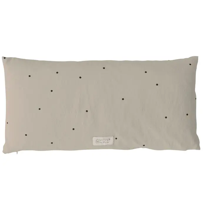 OYOY / Bavlněný polštář Kyoto Dot Long Clay 30×60 cm