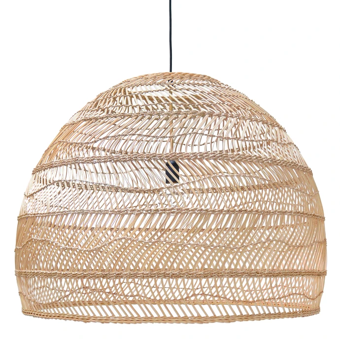 HK living / Proutěná stropní lampa Ball Natural Ø 80cm