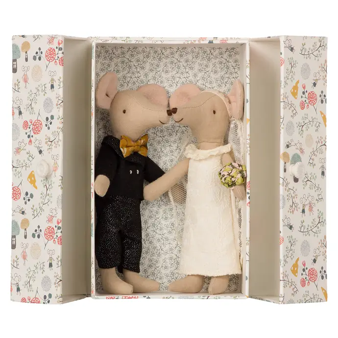 Maileg / Myšky v krabičce - ženich a nevěsta