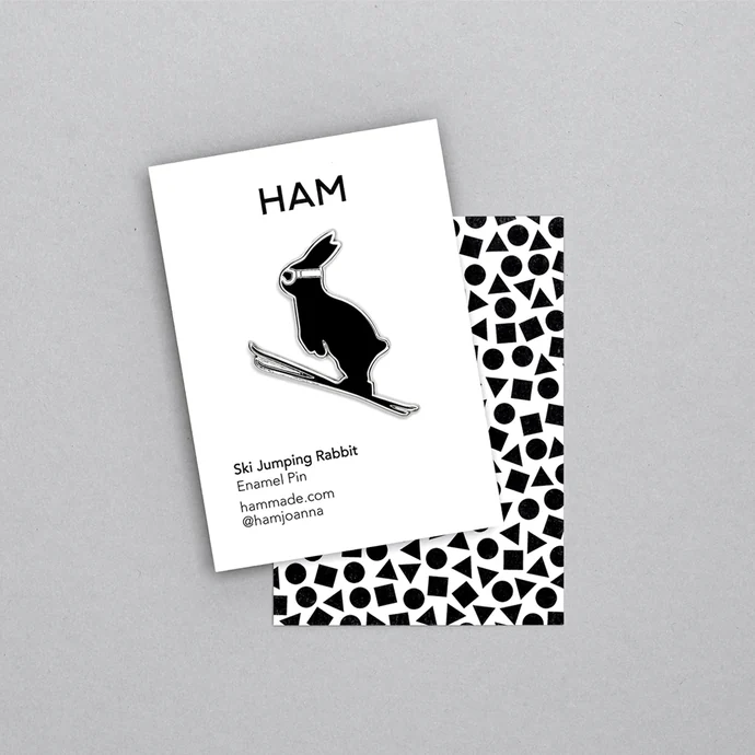 HAM / Kovový odznak s králíkem Ski Jumping