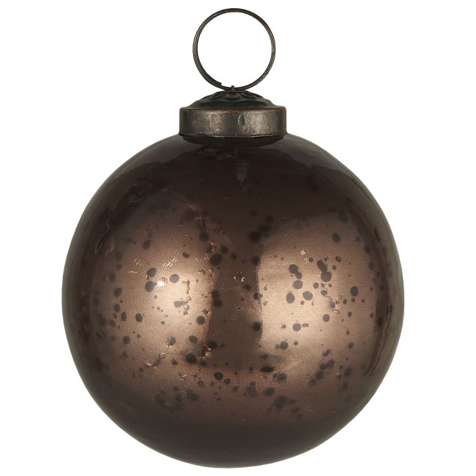 IB LAURSEN / Vánoční baňka Pebbled Rustic Brown 8 cm