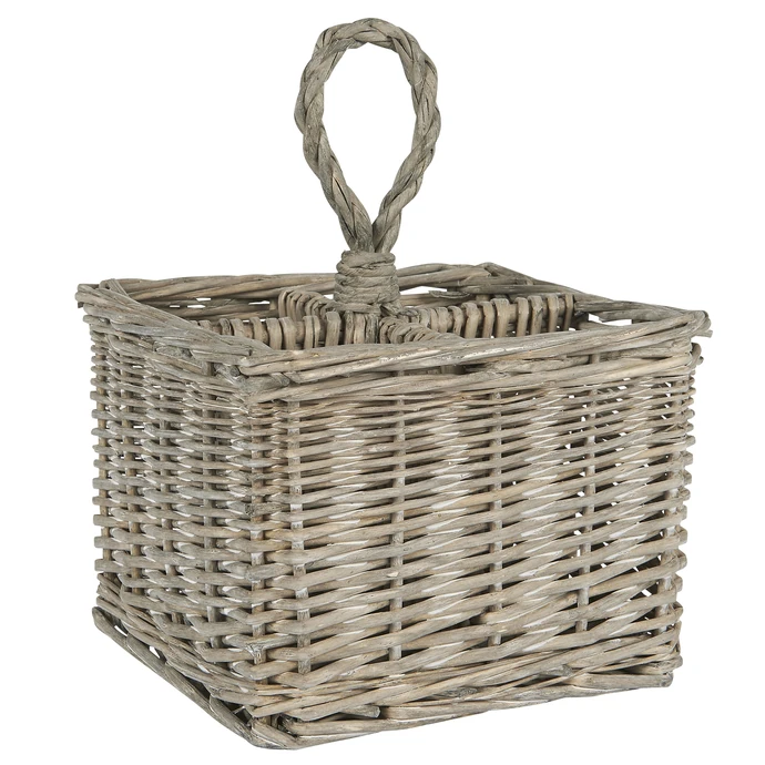 IB LAURSEN / Proutěný košík Cutlery Basket Grey Willow