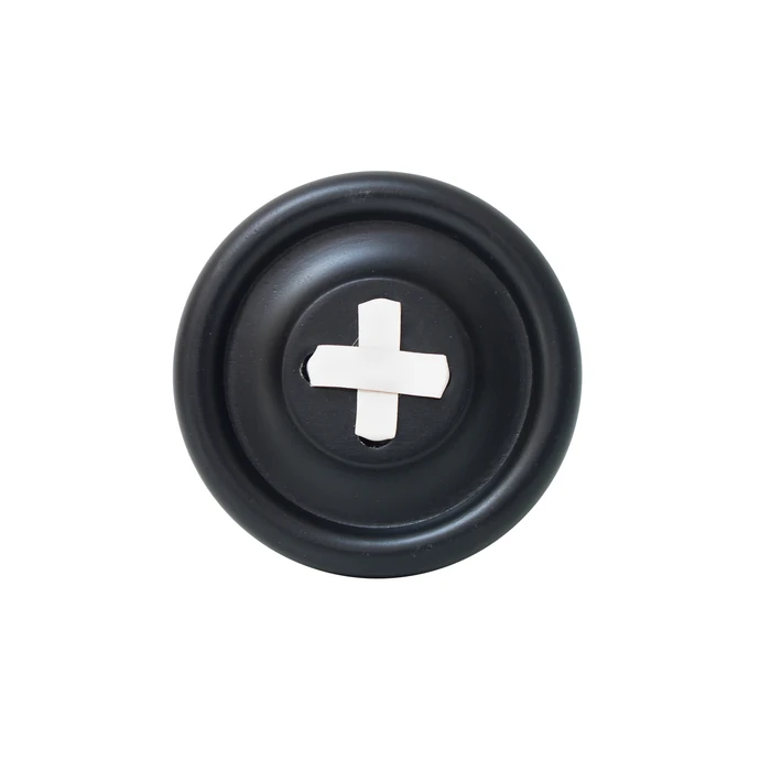 HK living / Dřevěný věšák Button Black/White 13 cm