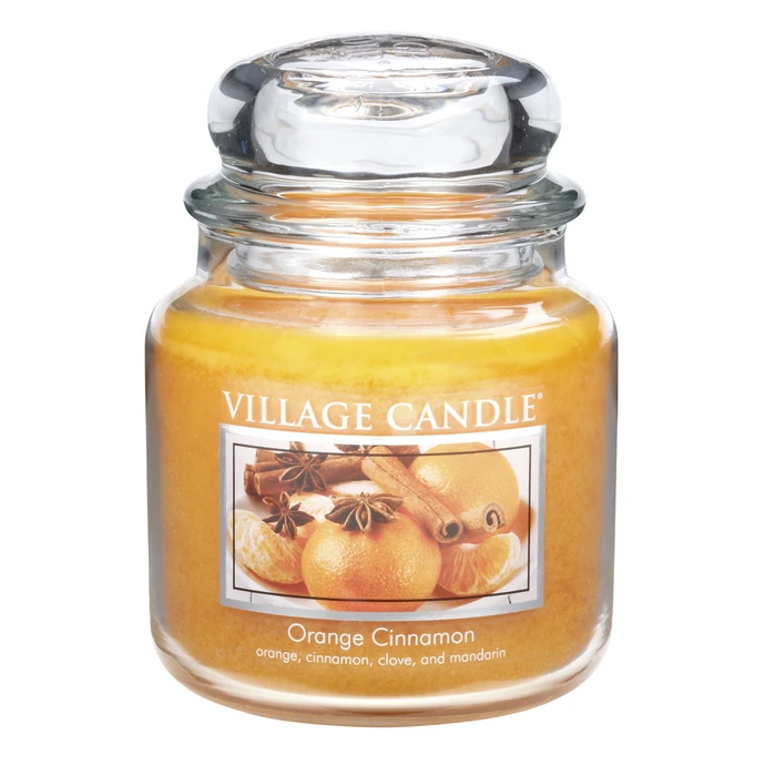 VILLAGE CANDLE / Svíčka ve skle Orange Cinnamon - střední