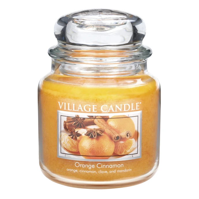 VILLAGE CANDLE / Sviečka v skle Orange Cinnamon - stredná