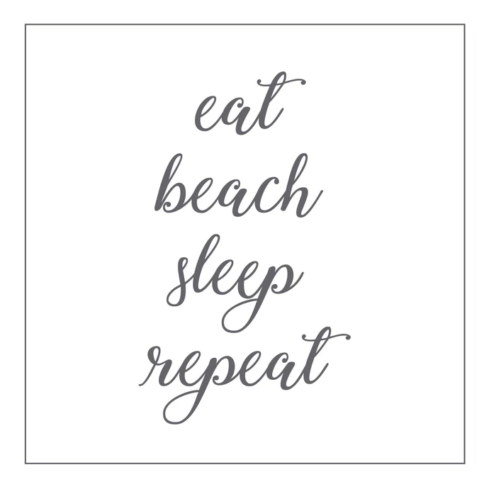 Krasilnikoff / Papírové ubrousky Eat, Beach, Sleep, Repeat