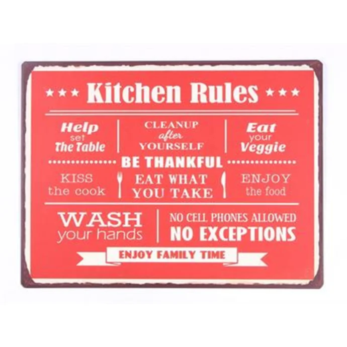La finesse / Retro plechová ceduľa Kitchen rules