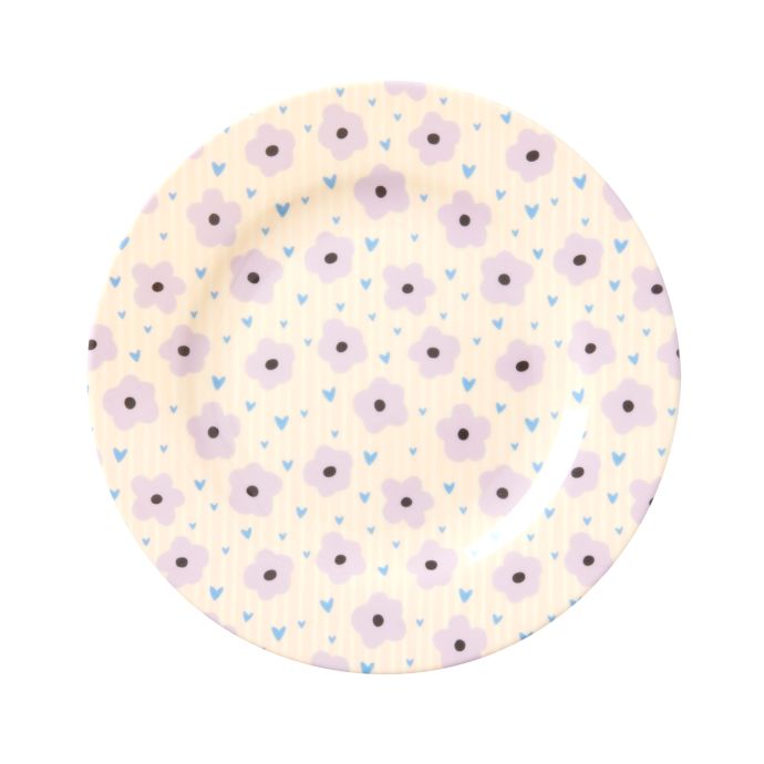 rice / Melamínový tanie Pink Flower Print