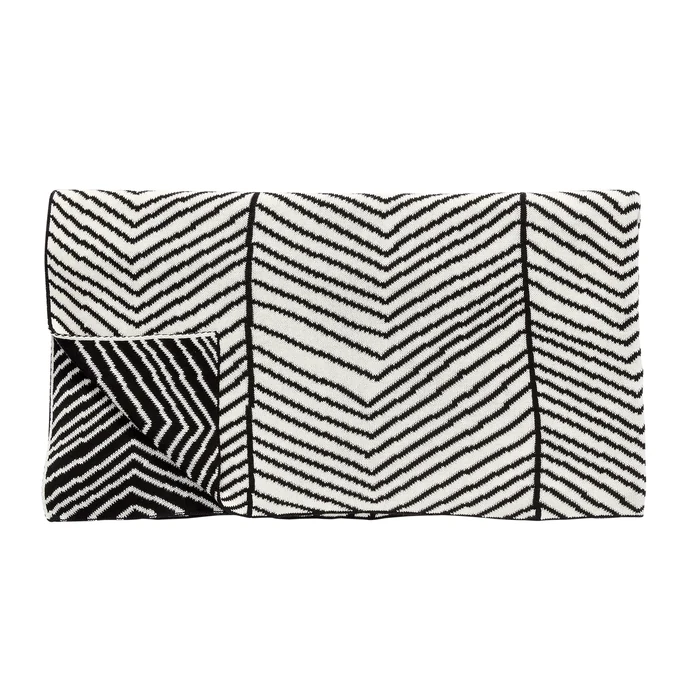 Hübsch / Bavlnený pléd Arrow Black/white 130x200 cm