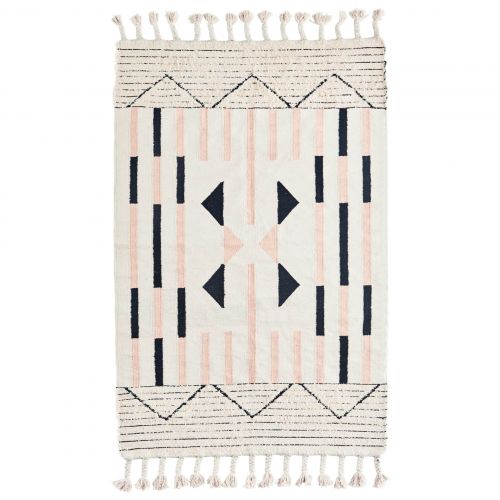 MADAM STOLTZ / Ručně tkaný koberec Frayed Cotton Off White 120×180 cm