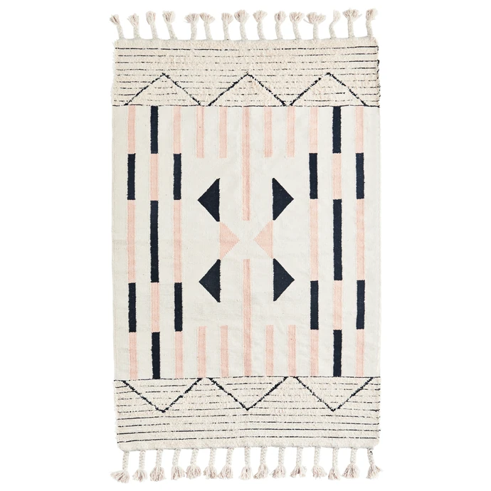 MADAM STOLTZ / Ručne tkaný koberec Frayed Cotton Off White 120×180 cm