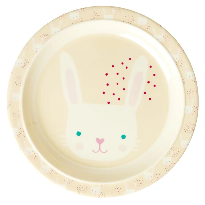 rice / Dětský melaminový talíř Rabbit 22 cm