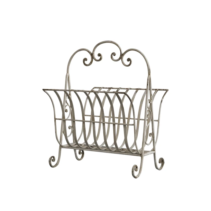 Chic Antique / Kovový stojan na časopisy Rack Antique Cream