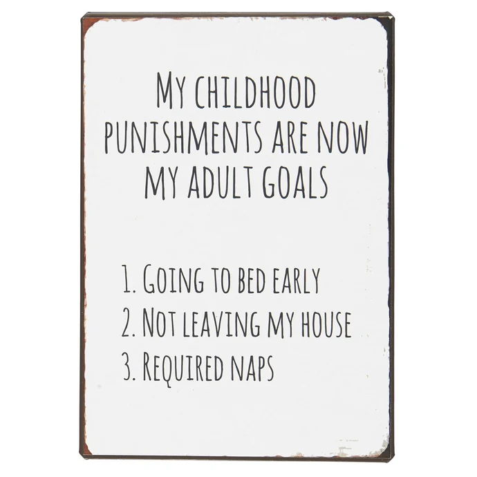 Ib Laursen / Plechová cedule My childhood punishments