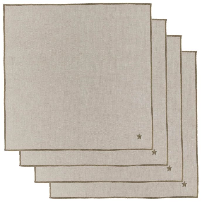 House Doctor / Bavlnené obrúsky Twinkle Taupe - set 4 ks