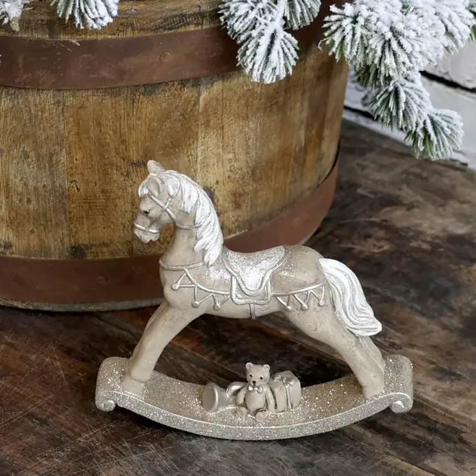 Chic Antique / Vánoční houpací koník Rocking Horse Antique Mocca