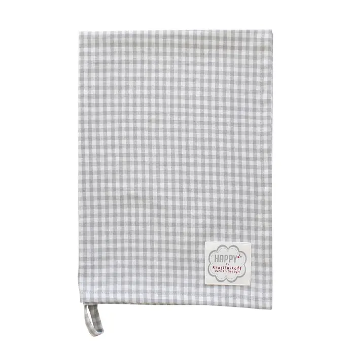 Krasilnikoff / Bavlnená utierka Checkered Medium Grey