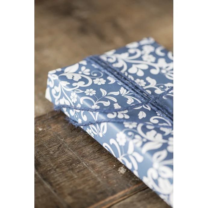 IB LAURSEN / Balicí papír Flower pattern Blue - 10 m (úzký)