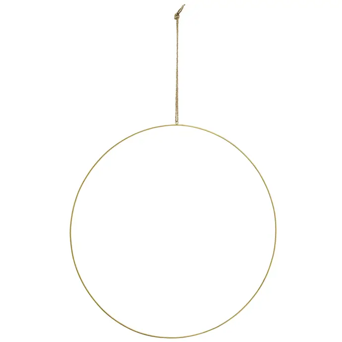 MADAM STOLTZ / Závěsný kruh na dekorování Antique brass 60 cm