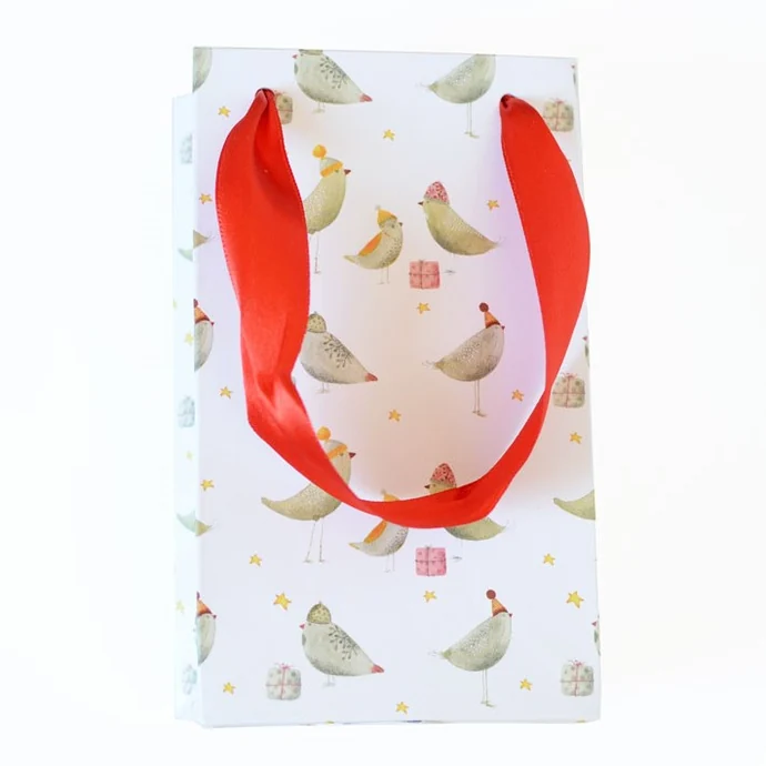MANKAI Paper / Vianočná darčeková taška Vtáčiky - mini