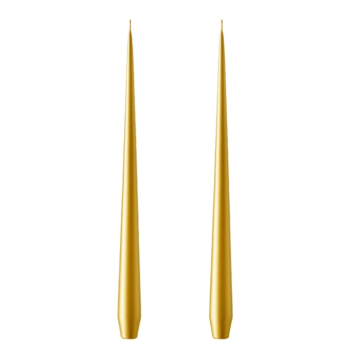 ester & erik / Sviečka Taper 32 cm – 90 Gold Metallic – sada 2 ks