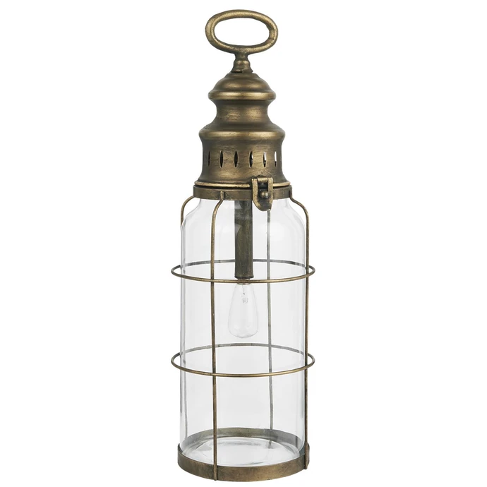 IB LAURSEN / Kovový LED lampáš Grid Antique Brass 42 cm