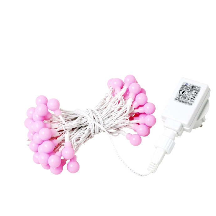 rice / Venkovní světelný řetěz s 50-ti žárovkami Pink