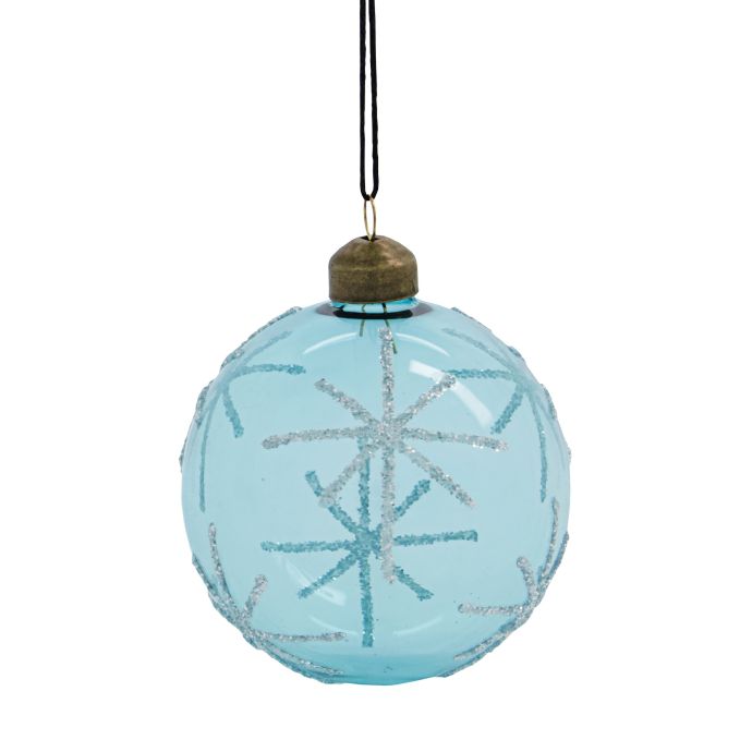 House Doctor / Skleněná vánoční ozdoba Star Light Blue 8 cm