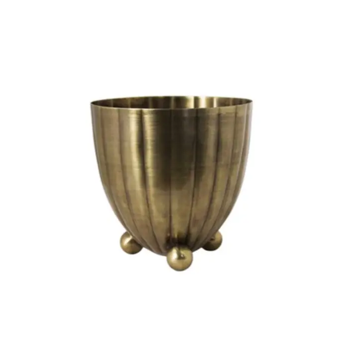 Strömshaga / Kovový obal na květináč Vilmer Antique Brass - small