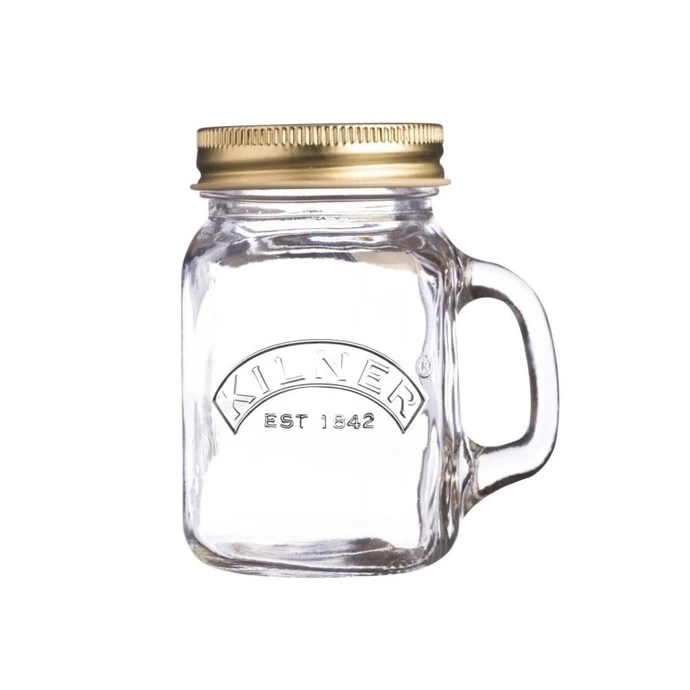 KILNER / Mini pohár s uchom a viečkom 140 ml