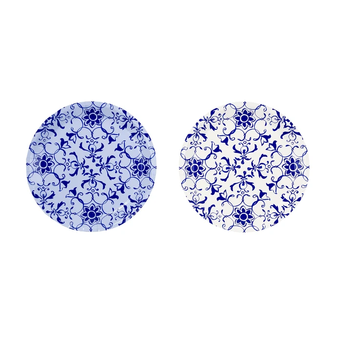 Talking Tables / Papierové tanieriky Porcelain Blue 13 cm - set 12 ks